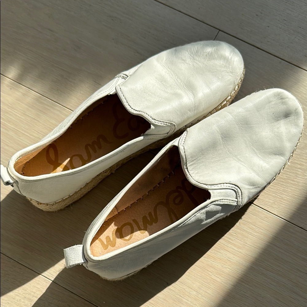 Sam Edelman White and Tan Espadrilles